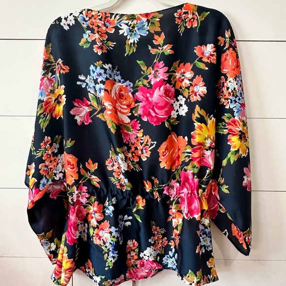 Chaps Tops - Chaps Black Floral Women's Blouse